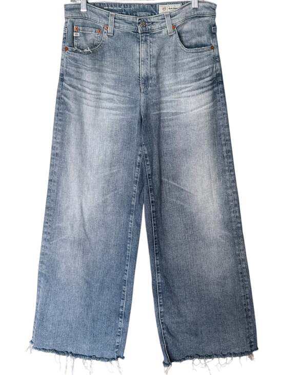 Ag Adriano Goldschmied Denim - AG Saige Wide Leg Crop Jean Women’s 30 High Rise Raw Hem Blue Vintage Wash